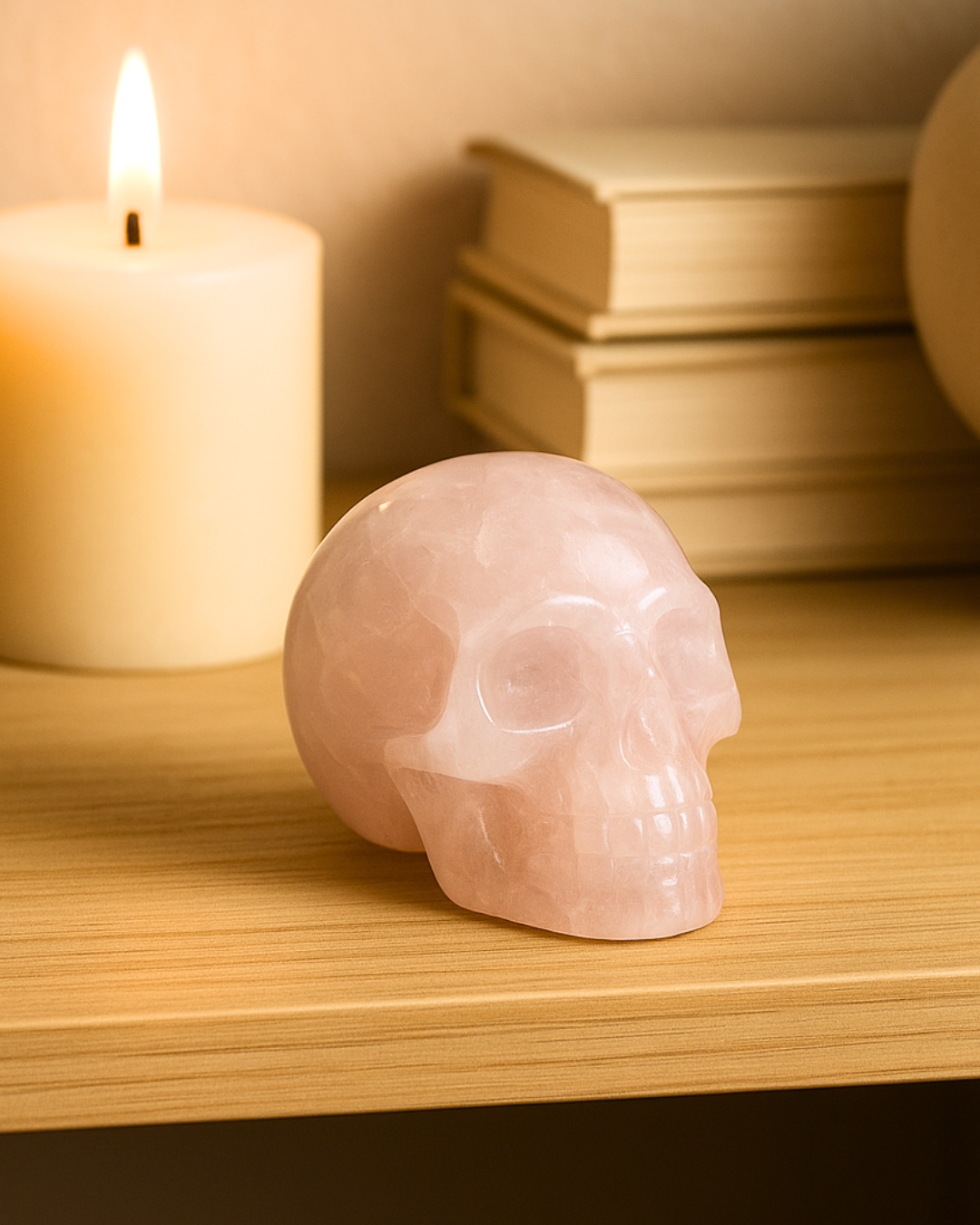 Rose Quartz Skull