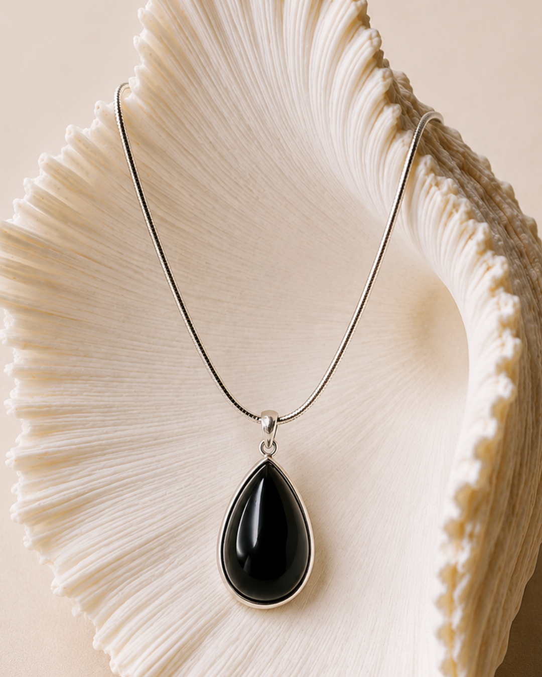 Onyx Drop Pendant Necklace