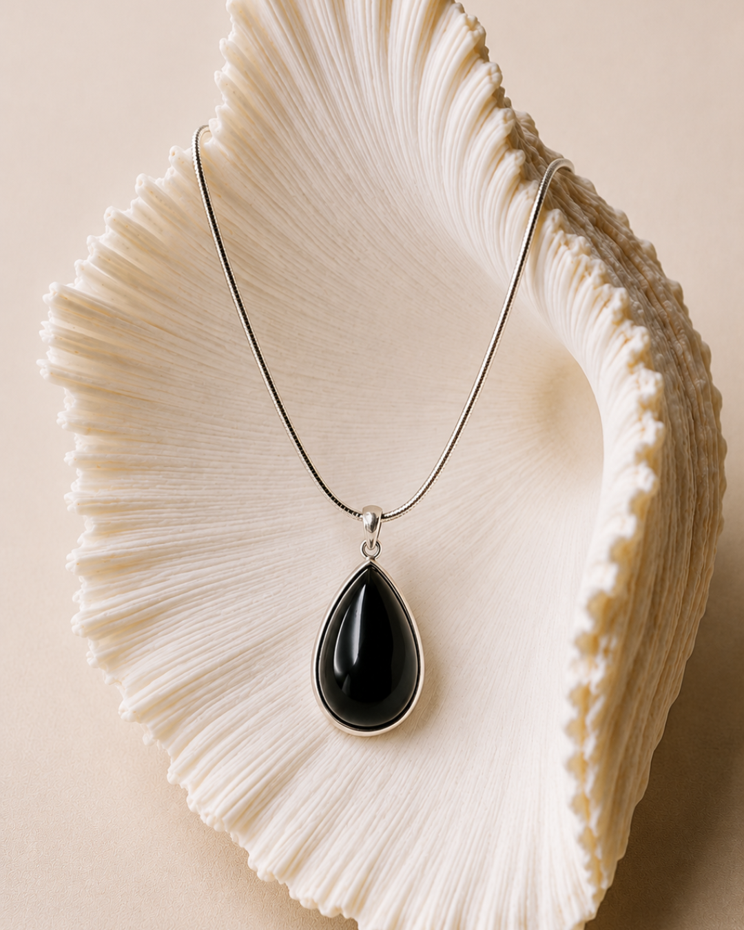 Onyx Drop Pendant Necklace
