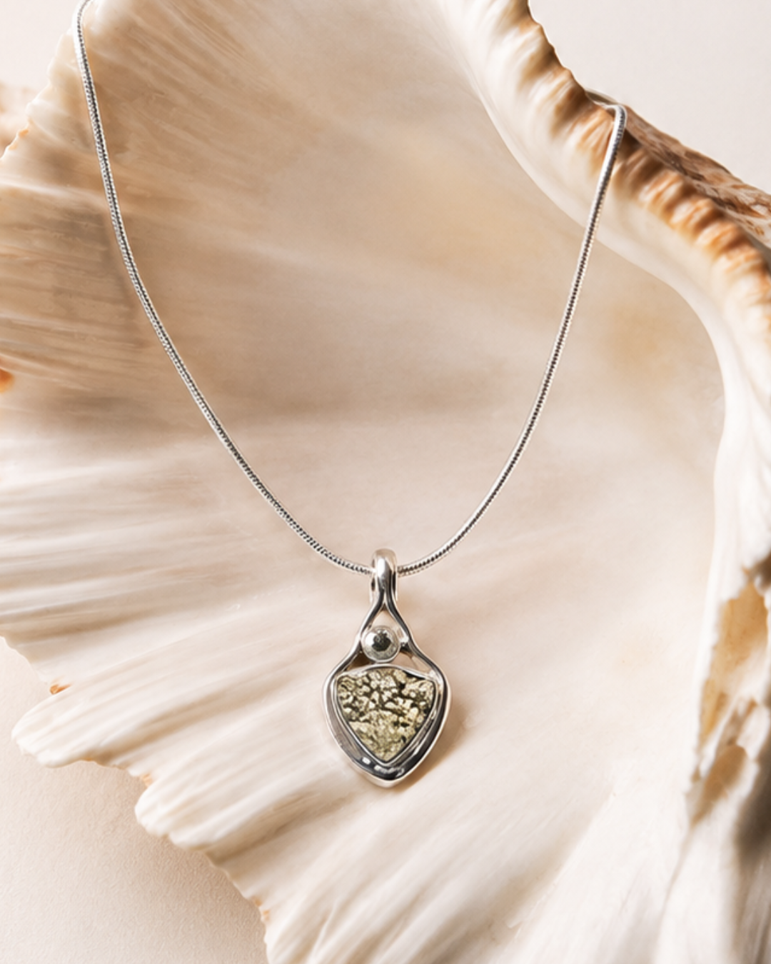 Pyrite Shield Pendant Necklace