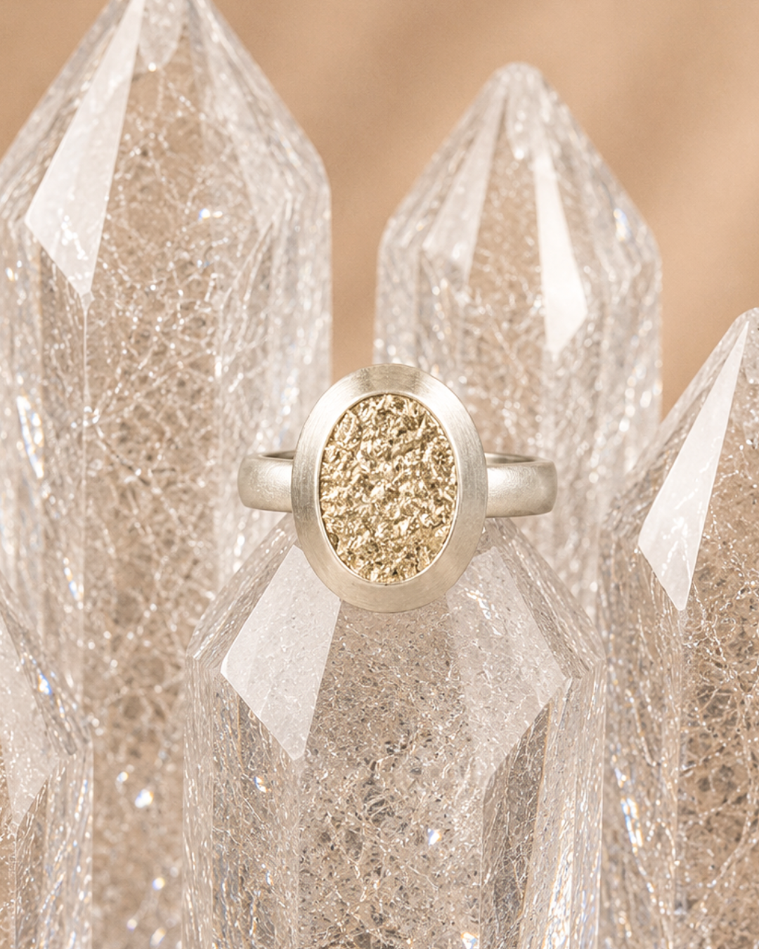 Smoothed Pyrite Ring - Size 7