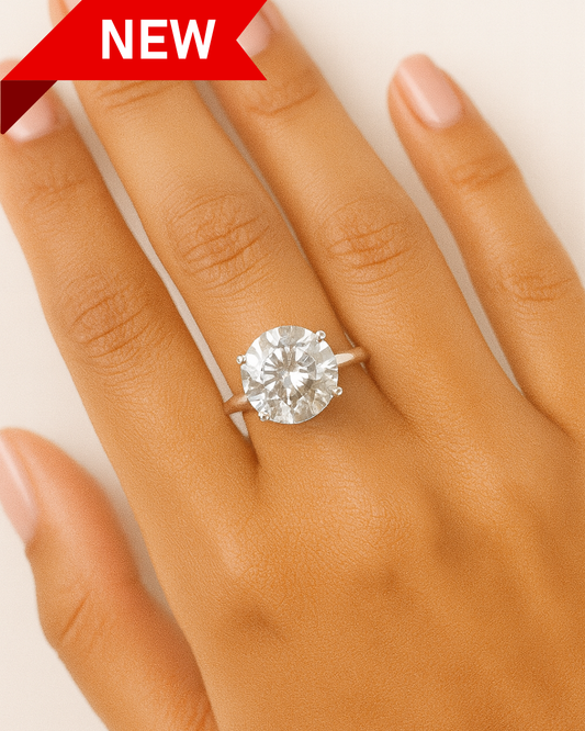 Round Cut Green Amethyst Ring - Size 9