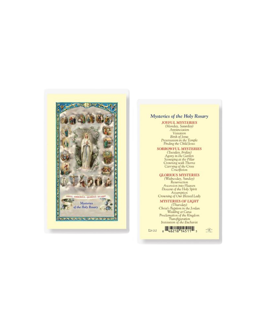 Mysteries of the Rosary Prayer Card