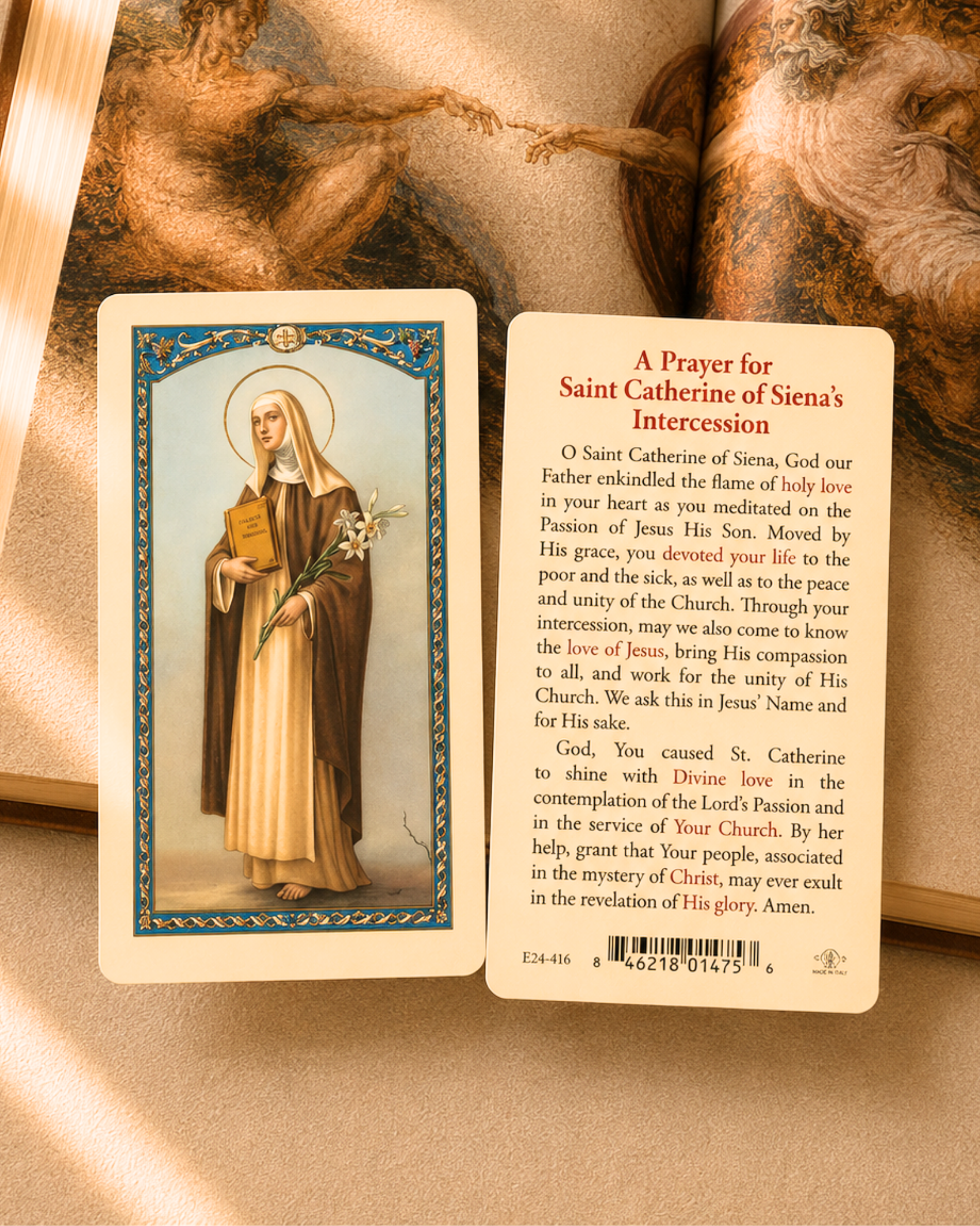 Saint Catherine of Siena Prayer Card
