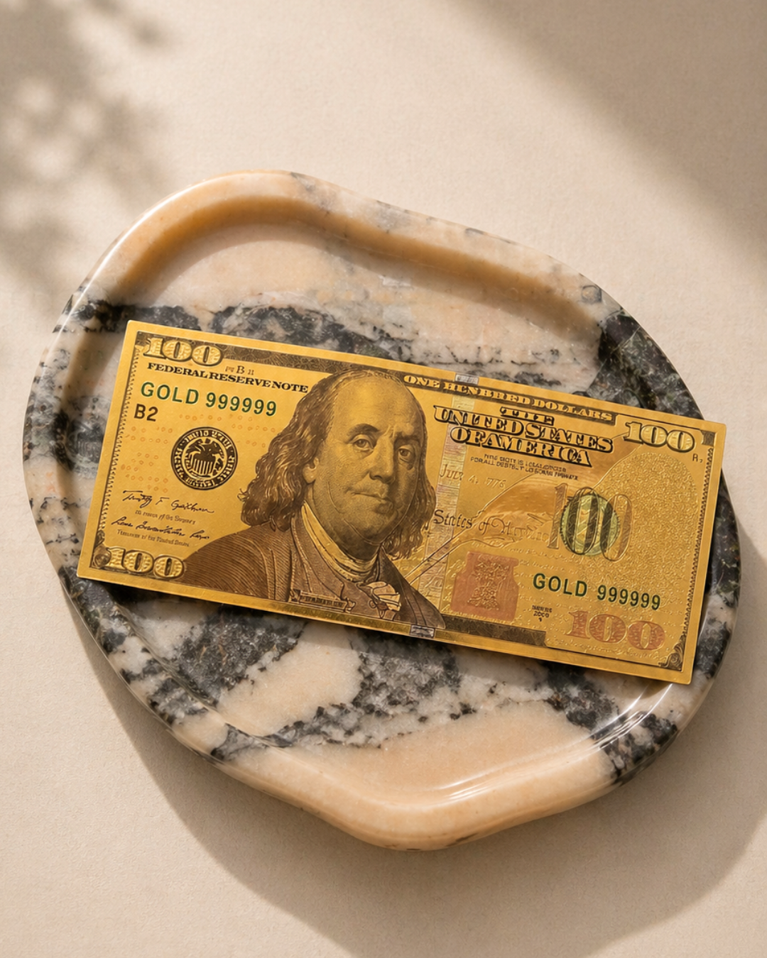 Lucky Golden Money $100 Bill