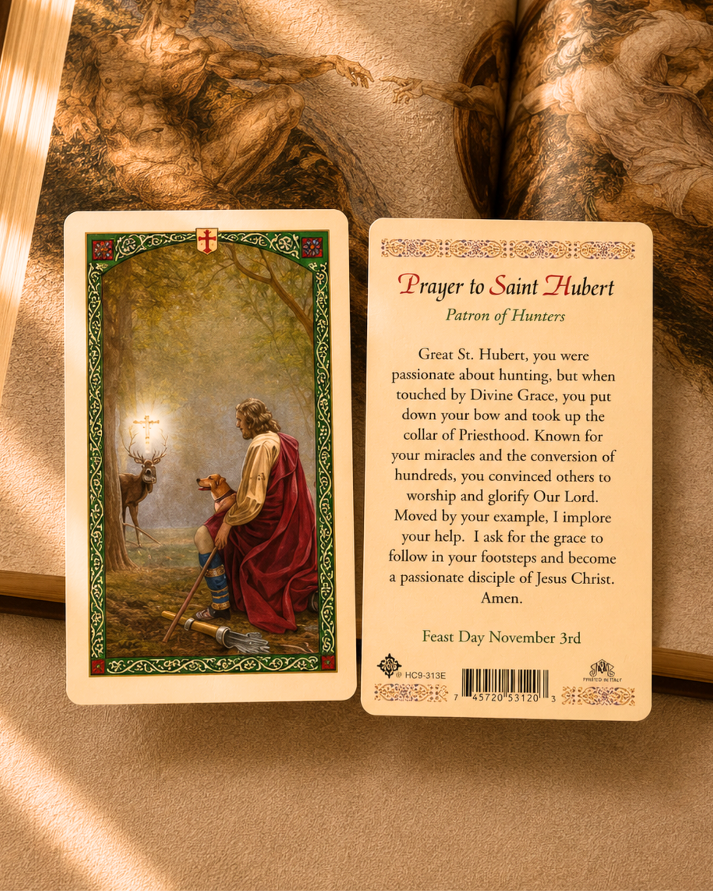 St Hubert Prayer Card