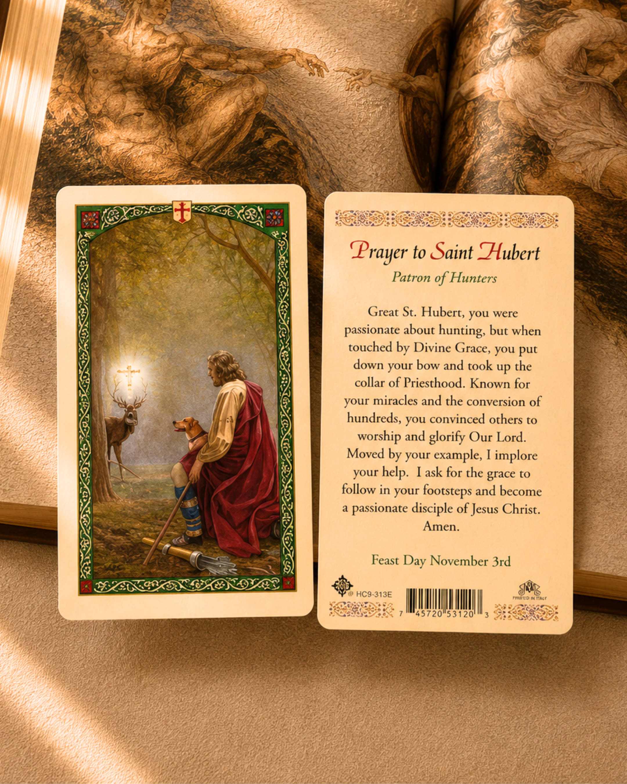 St Hubert Prayer Card