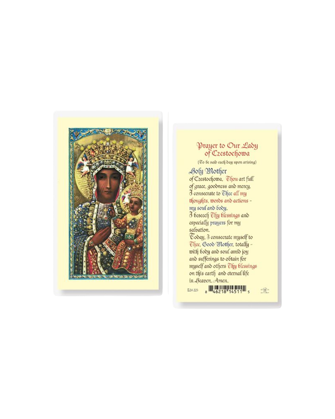 Our Lady of Czestochowa Prayer Card