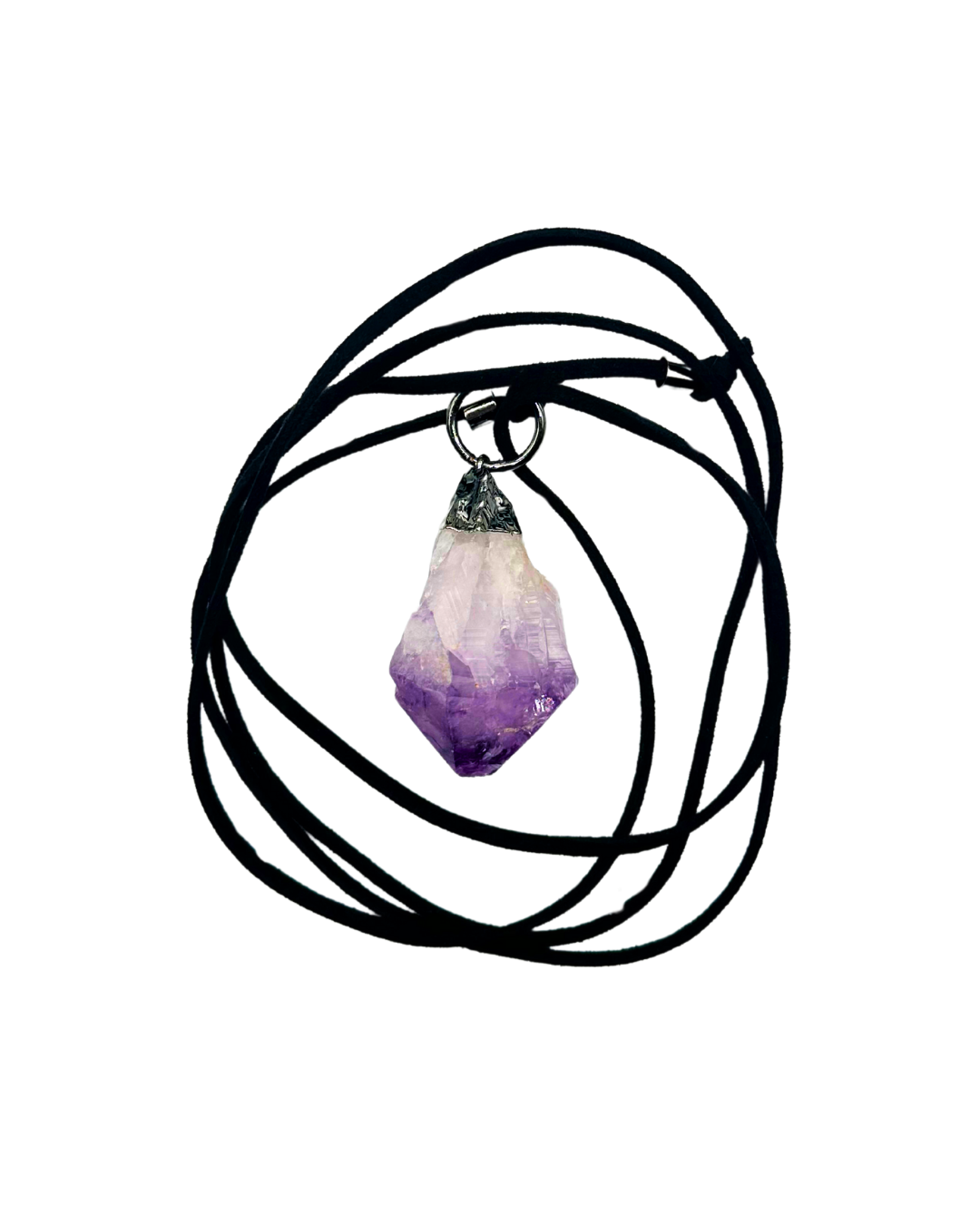 Raw Amethyst Pendant with Necklace