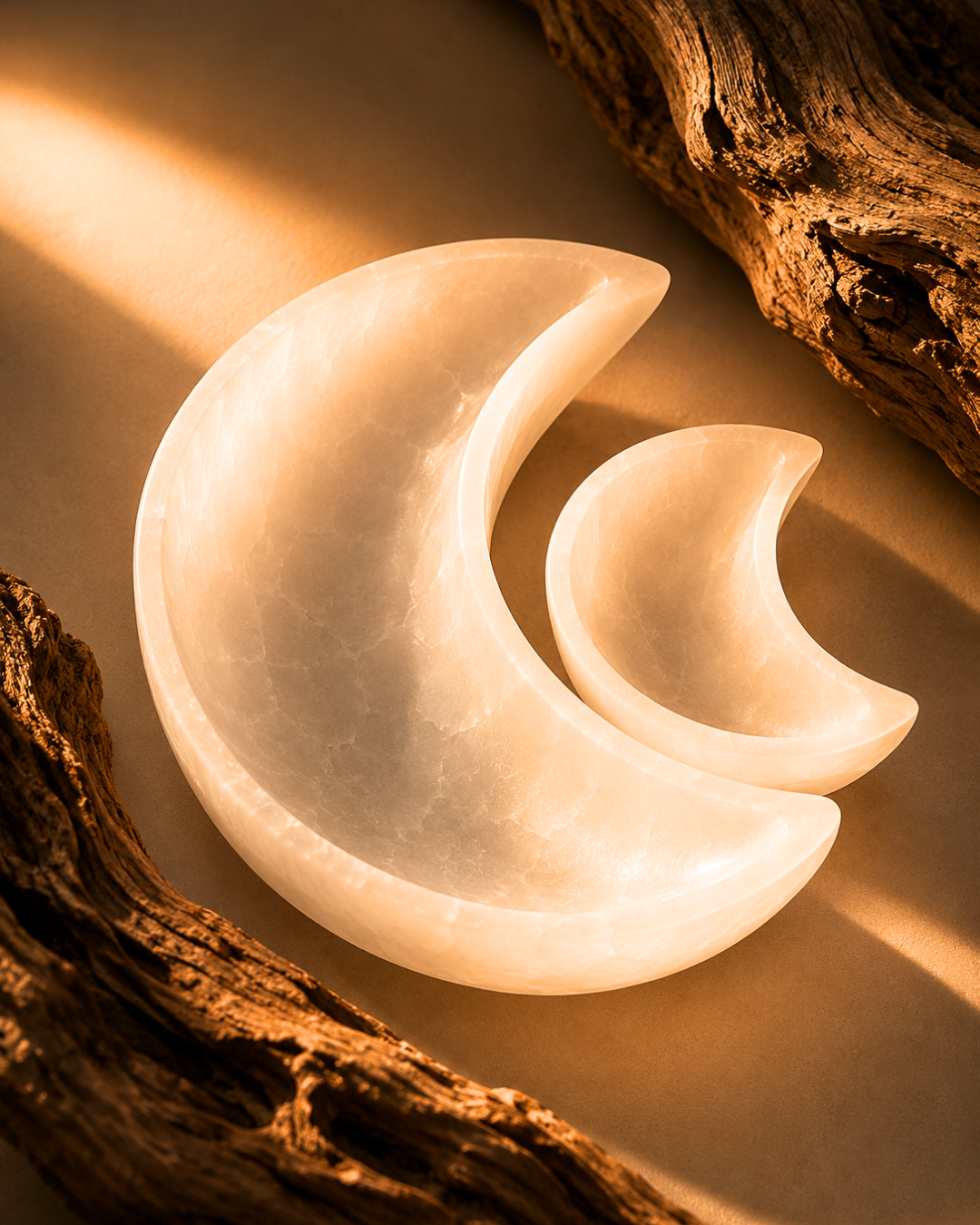 Selenite Crescent Moon Bowl