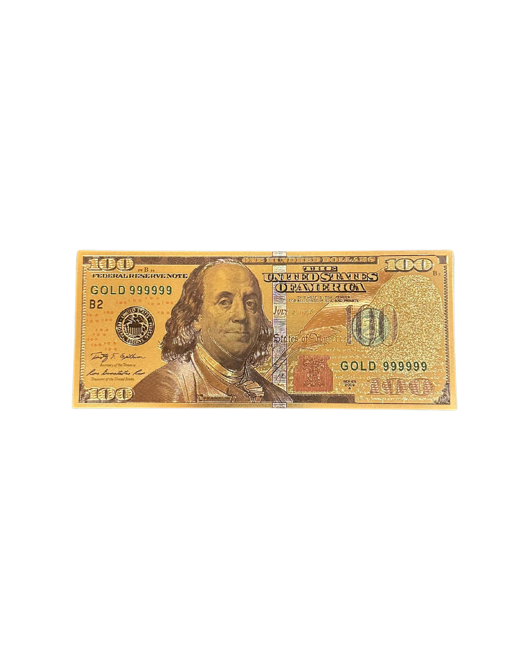 Lucky Golden Money $100 Bill