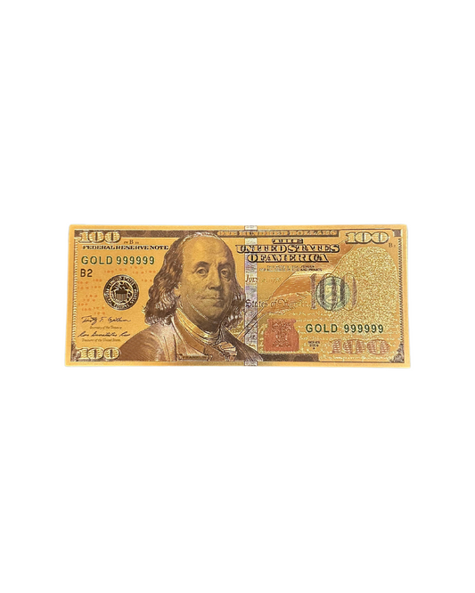 Billete de 100 dólares del dinero dorado de la suerte