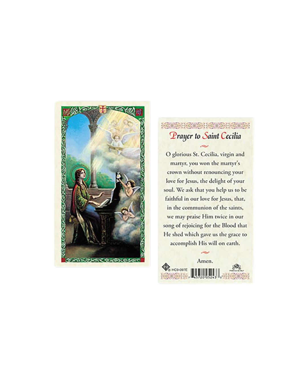 St. Cecilia Prayer Card