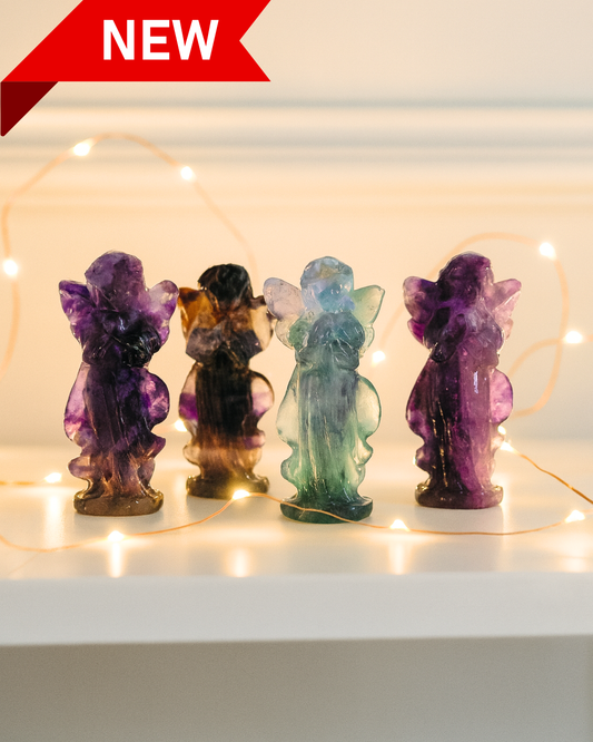 Fluorite Angel Carvings