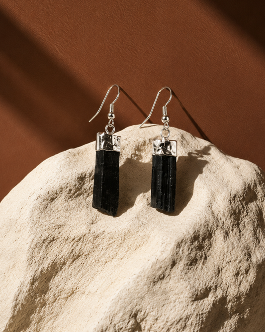 Raw Tourmaline Earrings