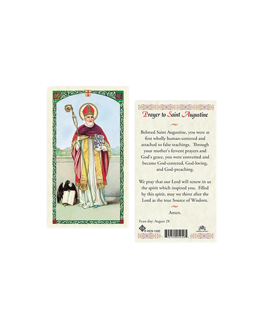 St. Augustine Prayer Card