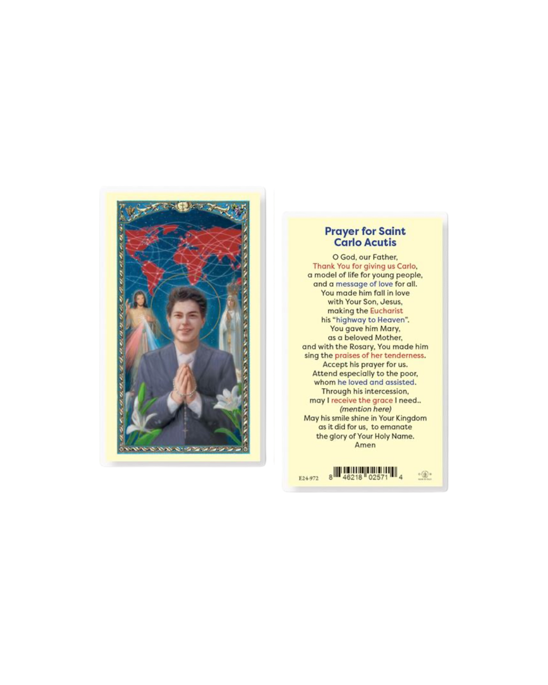 Blessed Carlos Acutis Prayer Card