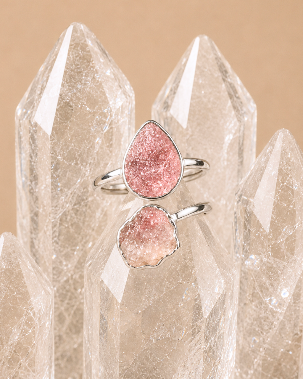Adjustable Pink Tourmaline Rings