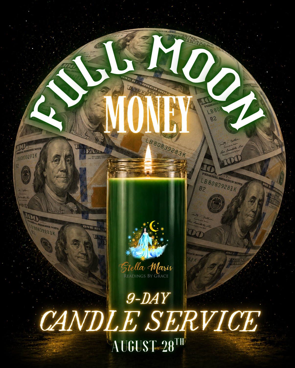 Full Moon Money 9-Day Candle Service - August 28th