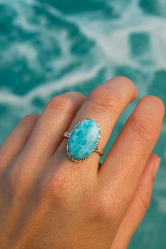 Oval Larimar Rings