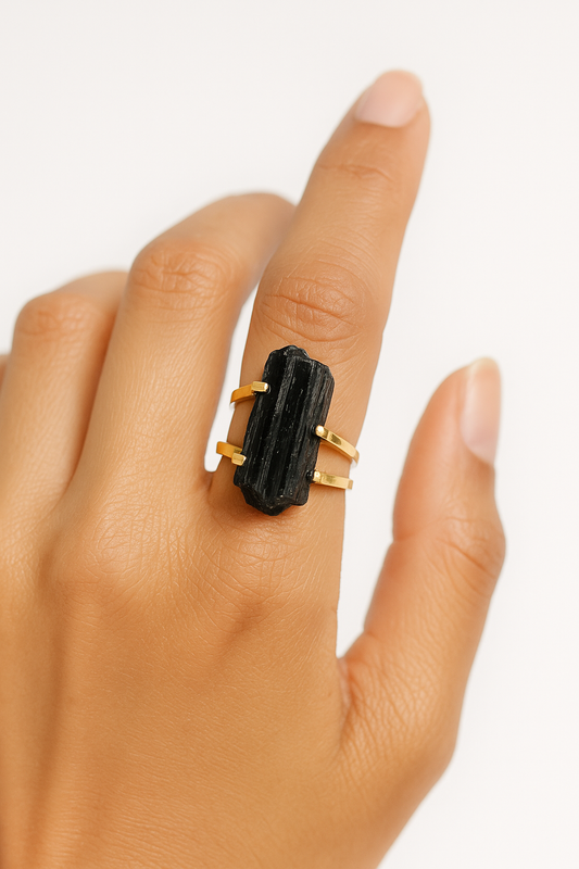 Adjustable Gold Tourmaline Ring